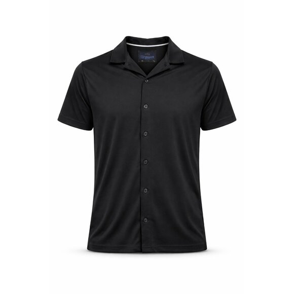 Marc Asher Other - Marc Asher Polo Shirt Small Black Modal Blend Button Front NWT